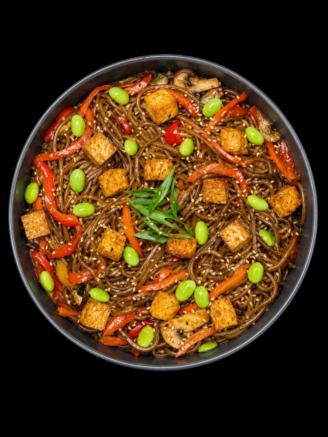 Soba with tofu and vegetables