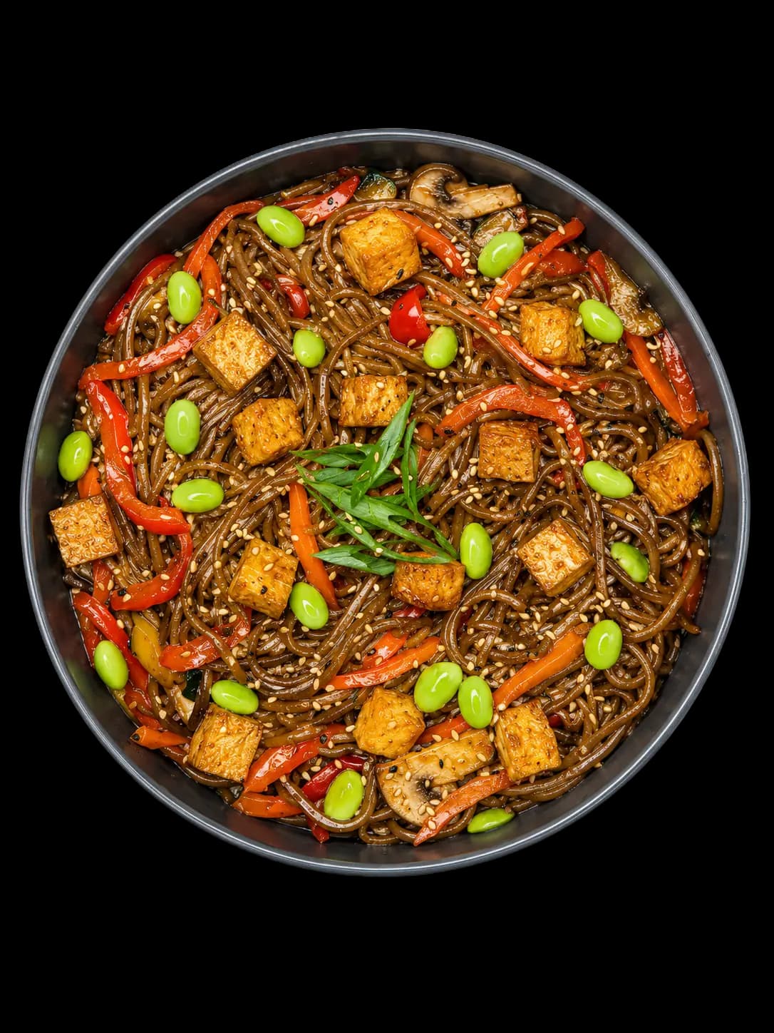 Soba with tofu and vegetables