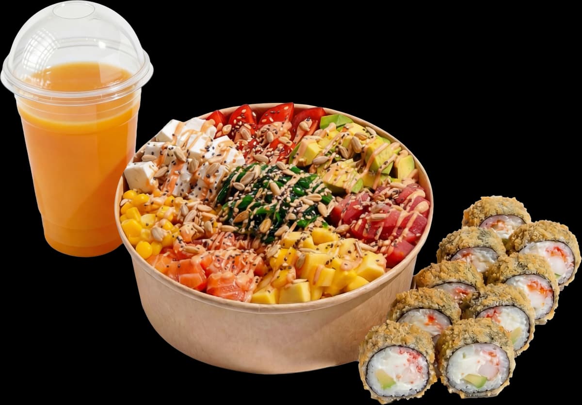 Tiki God + Темпура Лосось + Фреш