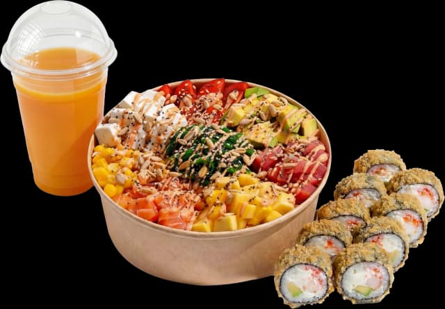 Tiki God + Темпура Лосось + Фреш